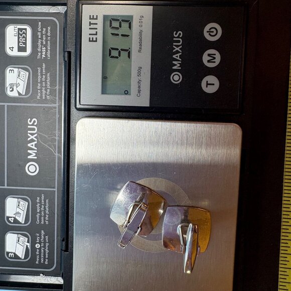 Men's VTG Silver Tone Square Cufflinks Formal Wear Size 0.75'' Length - Picture 10 of 10